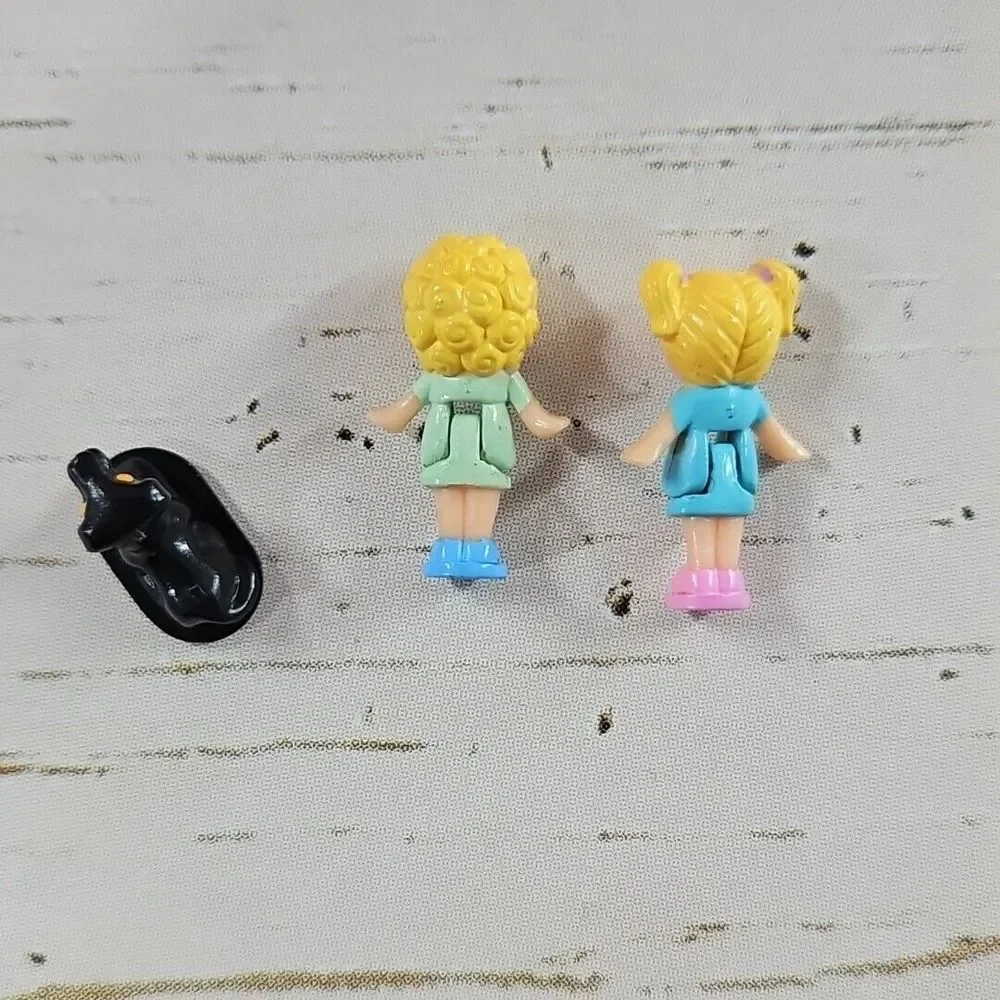 Vintage 1990 Polly Pocket Pretty‎ Hair Playset Compact Figures Dog Mirror